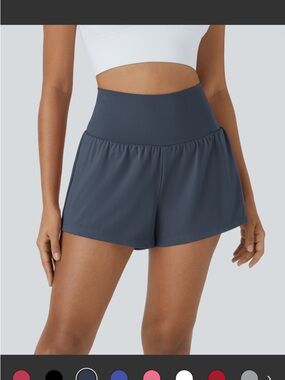 HALARA Women's High-Waist Athletic Shorts in Slate Blue